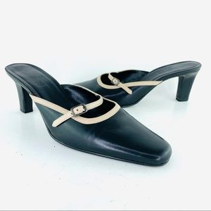 Ann Taylor LOFT Mules / Slip-Ons - Black with Tan